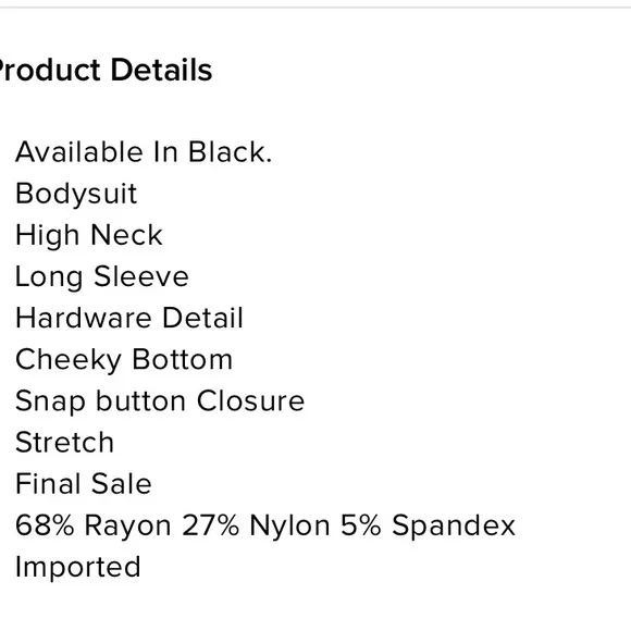 Fashion Nova XS Black Long Sleeve Bodysuit w/silver grommet detail front & back - Picture 8 of 9